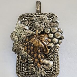 Silver and Gold Tone Fox Grape Handmade Jewelry  Pendant Mix3d Metals